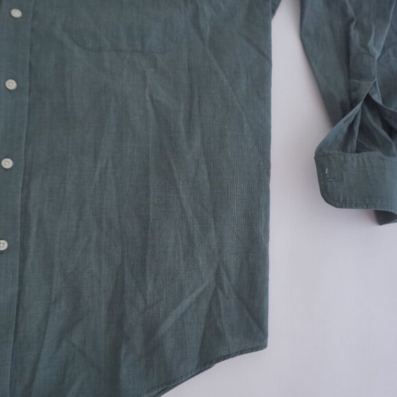 Vintage Pierre Cardin Olive Green Cotton Blend Button Up Dress Shirt 17 34/35 - Picture 5 of 10